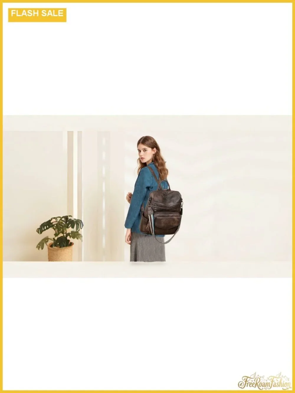Women's Vegan Leather Fashion Backpack Purse with Wallet, Travel Convertible